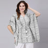 Grey Tie And Dye Print Cotton Kaftan Dress (SHKUP1209)