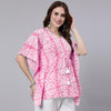 Pink Tie And Dye Print Cotton Kaftan Dress (SHKUP1210)