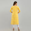 Women Yellow Floral Print Straight Kurta (SHKUP1213) - Frionkandy