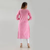 Women Pink Floral Print Straight Kurta (SHKUP1215)