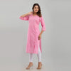 Women Pink Floral Print Straight Kurta (SHKUP1215)