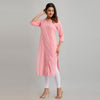 Women Pink Floral Print Straight Kurta (SHKUP1218)