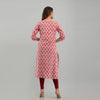 Women Pink Floral Print Straight Kurta (SHKUP1219)