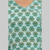 Women Sea Green Floral Print Straight Kurta (SHKUP1220)