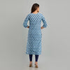 Women Light Blue Floral Print Straight Kurta (SHKUP1221)