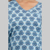 Women Light Blue Floral Print Straight Kurta (SHKUP1221)