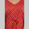 Red Leheriya Print Cotton Kaftan Dress (SHKUP1223)