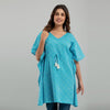 Light Blue Leheriya Print Cotton Kaftan Dress (SHKUP1224)