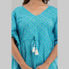 Light Blue Leheriya Print Cotton Kaftan Dress (SHKUP1224)