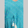 Light Blue Leheriya Print Cotton Kaftan Dress (SHKUP1224)