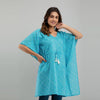 Light Blue Leheriya Print Cotton Kaftan Dress (SHKUP1224)