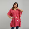 Pink Leheriya Print Cotton Kaftan Dress (SHKUP1225)