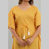 Yellow Leheriya Print Cotton Kaftan Dress (SHKUP1226)