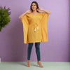 Yellow Leheriya Print Cotton Kaftan Dress (SHKUP1226)