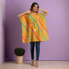 Yellow Leheriya Print Cotton Kaftan Dress (SHKUP1227)