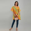 Yellow Leheriya Print Cotton Kaftan Dress (SHKUP1227)