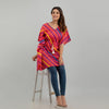 Pink Leheriya Print Cotton Kaftan Dress (SHKUP1228)