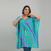 Light Blue Leheriya Print Cotton Kaftan Dress (SHKUP1229)