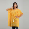 Yellow Bandhani Print Cotton Kaftan Dress (SHKUP1231)