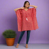 Pink Bandhani Print Cotton Kaftan Dress (SHKUP1232)