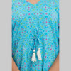 Light Blue Bandhani Print Cotton Kaftan Dress (SHKUP1233)