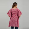 Purple Bandhani Print Cotton Kaftan Dress (SHKUP1234)