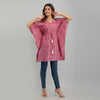 Purple Bandhani Print Cotton Kaftan Dress (SHKUP1234)