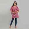 Purple Bandhani Print Cotton Kaftan Dress (SHKUP1234)