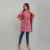 Purple Bandhani Print Cotton Kaftan Dress (SHKUP1234)