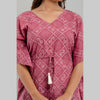 Purple Bandhani Print Cotton Kaftan Dress (SHKUP1234)