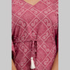 Purple Bandhani Print Cotton Kaftan Dress (SHKUP1234)