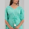 Light Blue Bandhani Print Cotton Kaftan Dress (SHKUP1235) - Frionkandy