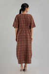 Multicolor Floral Print Pure Cotton Kaftan Maxi Ethnic Dress - SHKUP1252 - Frionkandy