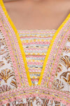 Women Pink Ethnic Motifs Printed Thread Work Kurta with Trousers & Dupatta
