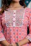 Women Pink Floral Printed Sequin Work Kurta with Palazzos & Dupatta