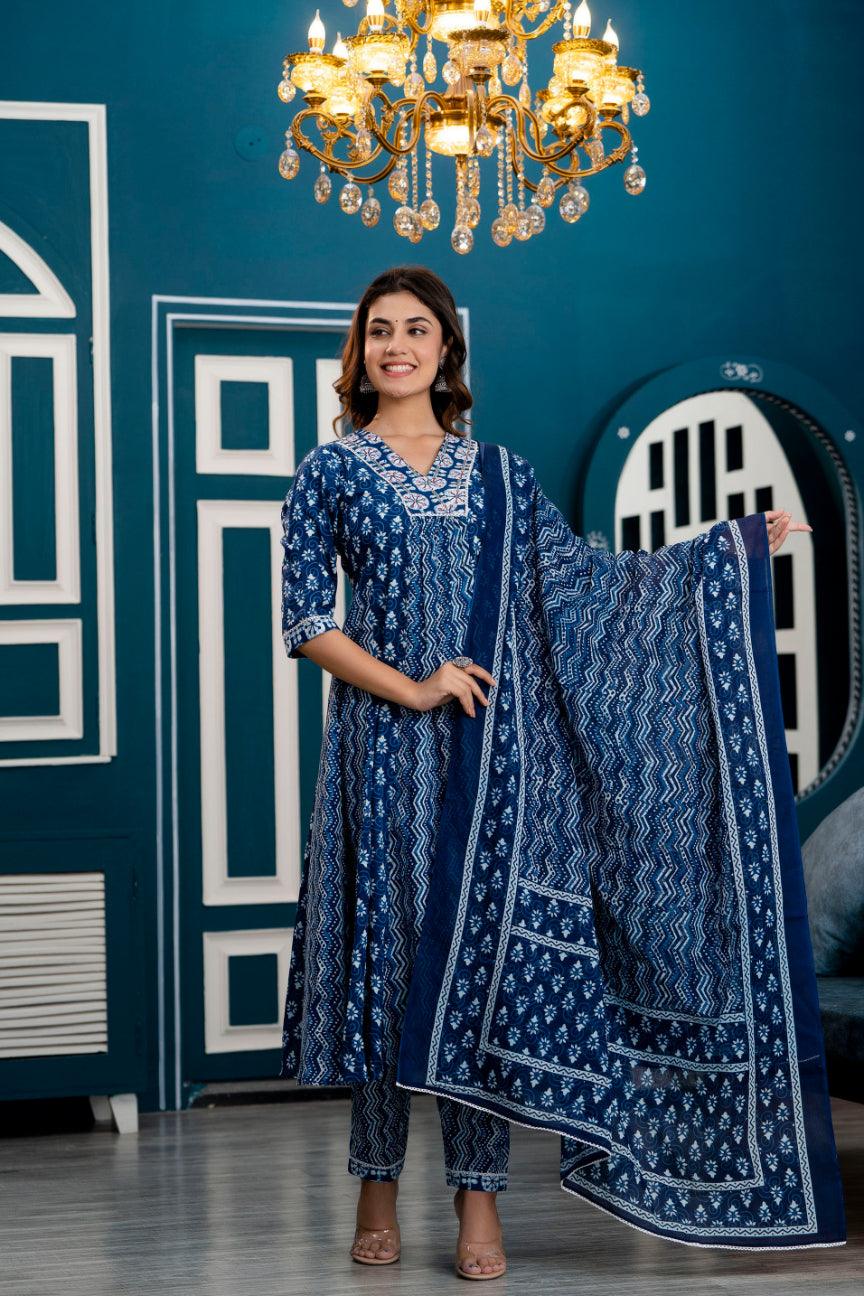 Indigo blue kurtis sale