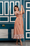 Multicolor Abstract Printed Maxi Dress with Keyhole Neck