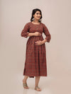 Women Floral Printed Maternity Cotton Maxi Dress - SHKUP1297 - Frionkandy