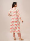 Off White Floral Print with Yoke Design A-Line Kurta with Trousers & Dupatta - Frionkandy