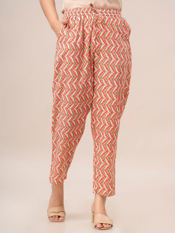 Off White Floral Print with Yoke Design A-Line Kurta with Trousers & Dupatta - Frionkandy