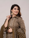 Women Pullman Green Sequinned Yoke Design Kurta with Pyjamas & Dupatta