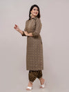 Women Pullman Green Sequinned Yoke Design Kurta with Pyjamas & Dupatta