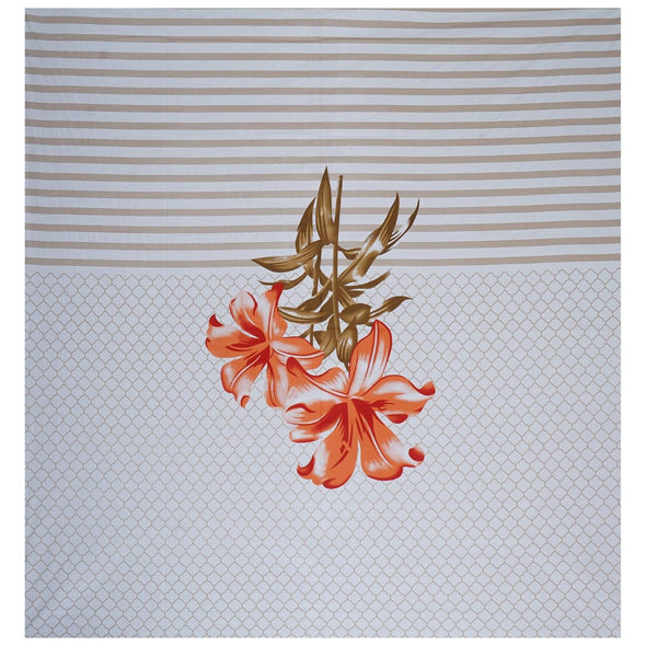 Red Majestic Floral Print 240 TC Cotton Double Bed Sheet With 2 Pillow Covers (SHKV1017)