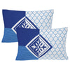 Blue Majestic Floral Print 240 TC Cotton Double Bed Sheet With 2 Pillow Covers (SHKV1024) - Frionkandy