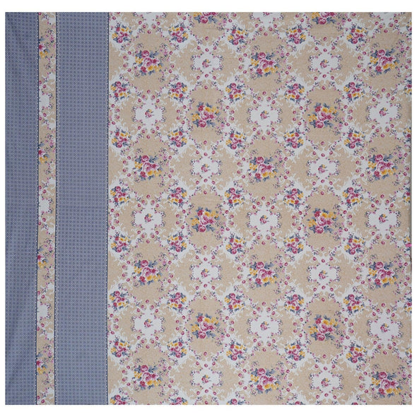 Light Blue Majestic Floral Print 240 TC Cotton Double Bed Sheet With 2 Pillow Covers (SHKV1029)