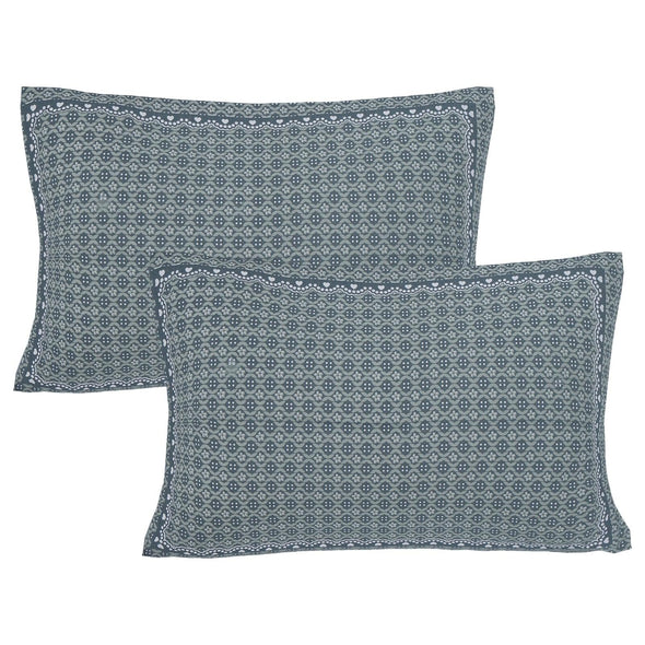 Grey Majestic Floral Print 240 TC Cotton Double Bed Sheet With 2 Pillow Covers (SHKV1030)