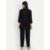 Women Black Rayon Solid Night Suit (SHKY1001)