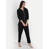 Women Black Rayon Solid Night Suit (SHKY1001) - Frionkandy