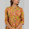 Women Mustard Cotton Floral Print Night Suit (SHKY1002)