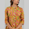 Women Mustard Cotton Floral Print Night Suit (SHKY1002) - Frionkandy